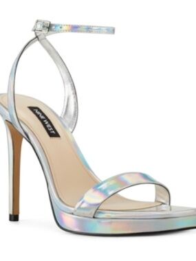 Nine West Zadie3 Silver Iridescent Stiletto Heels - Size 7.5M